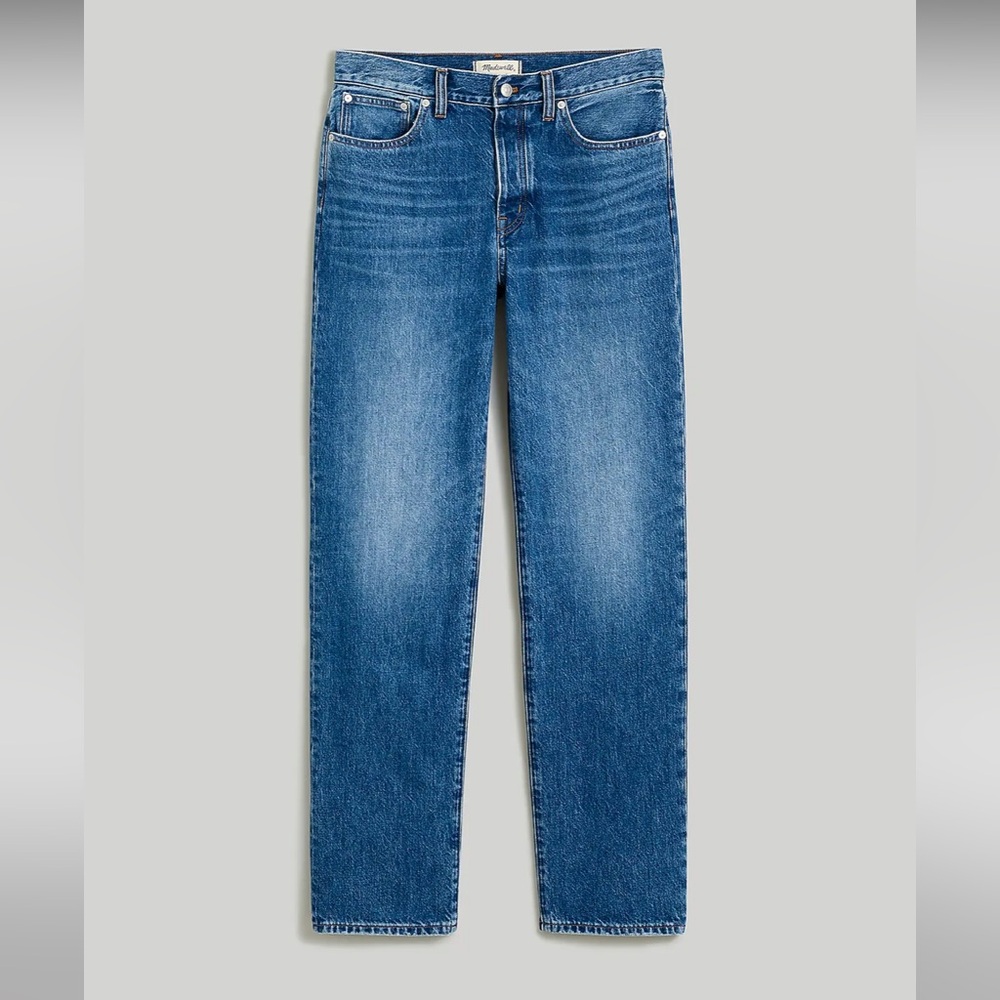 Curvy Low-Slung Straight Darkwash Madewell Jeans NWT